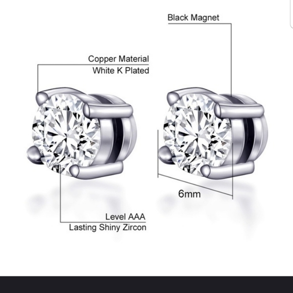 Super Shiny and Beautiful CZ Round Magnetic studs - Picture 4 of 11